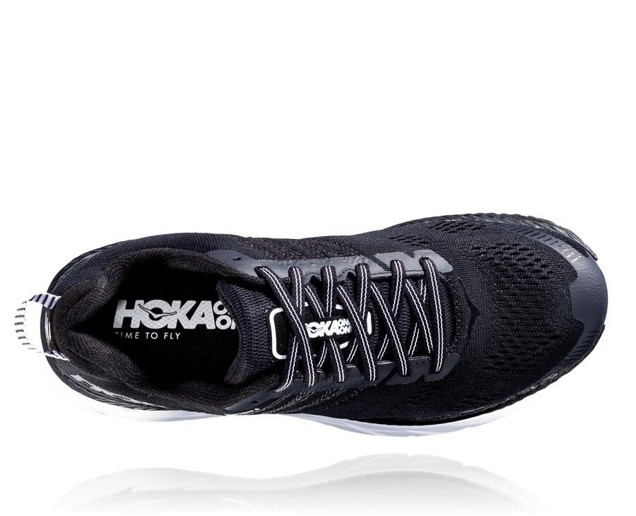 Hoka One One Womens Walking Shoes - Clifton 6 - Black/White - SGQC16384